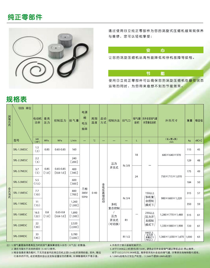 日立全无油涡旋式空压机系列(图6)