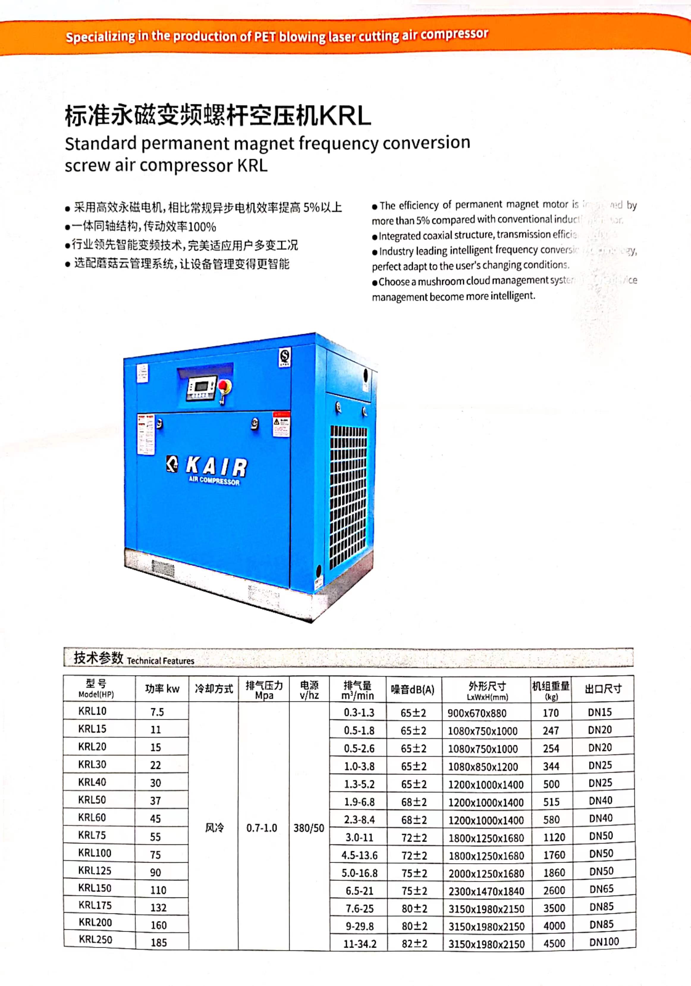 中高压KRL系列永磁变频螺杆空压机(图2)