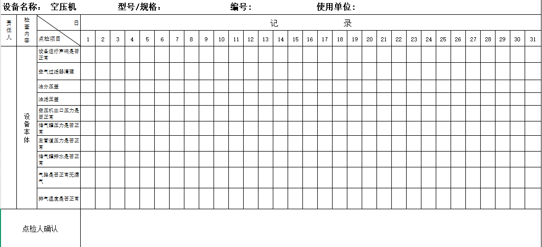 翔安区某厂空压机系统日常巡检和定期保养(图1) 翔安区某厂空压机系统日常巡检和定期保养(图1)
